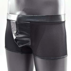 Chunja Mall Men&#039;s Event Underwear Mesh Leather Underpants Drawers Square Underpants SM0404