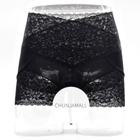 Chunja Mall Men&#039;s Mesh Lace Draw Event Underwear High-Waist Square Underpants Urine Underpants SM0385